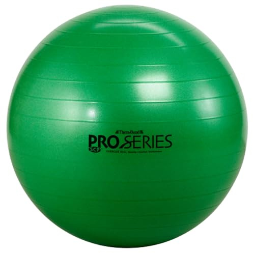 THERABAND Pro Series Exercise Ball, 26 Green Stability Ball for 5'7–6'1 Users, Anti-Burst Yoga & Pilates Ball, Balance & Core Trainer, For Athletes Fitness at Gym & Home