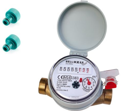 Single-Jet Cold Water Meter 1/2 BSP (15mm) with Push-on Hose Fittings