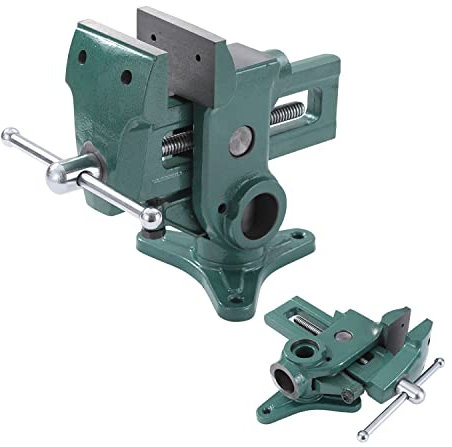 KATSU Tornillo de banco de loro multiángulo 3.5 / 90mm, Abrazadera de Tornillo de Mesa de Acero Gira 360° en Vertical y Horizontal 4021704