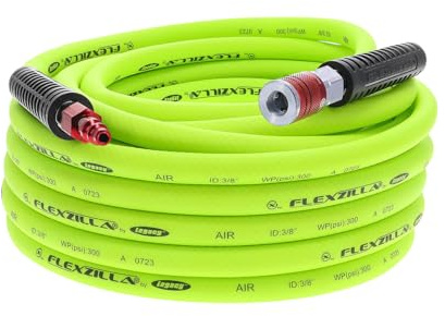 Flexzilla - Manguera de Aire con acoplador y Enchufe Industrial Tipo D ColorConnex, 0,95 x 15,24 m, Alta Resistencia, Ligera, híbrida, Verde (ZillaGreen) - HFZ3850YW2-D