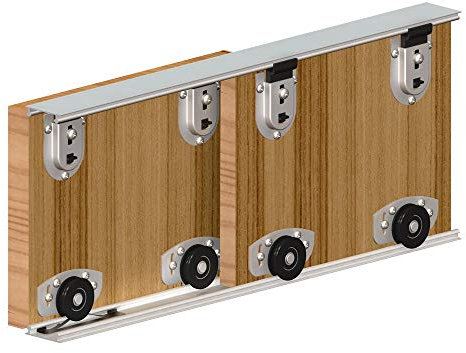 Ares 2 2400mm Internal Wardrobe Track Sliding Roller Door Gear - 3 Panel Kit