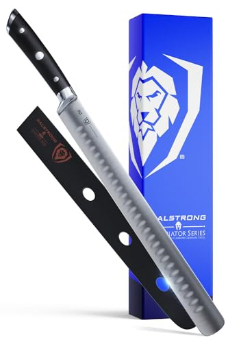 Dalstrong Slicing Knife - 12 inch - Gladiator Series Elite - Granton Edge - Forged High-Carbon German Steel- G10 Handle - Razor Sharp Carving Knife Gift - w/Sheath - Slicer - NSF Certified