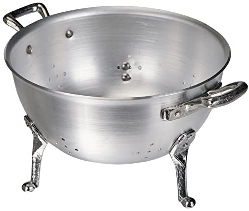 Pentole Agnelli, FAMA1520, Colapasta a 3 Piedi con 2 Maniglie in Acciaio Inossidabile, Alluminio, Argento