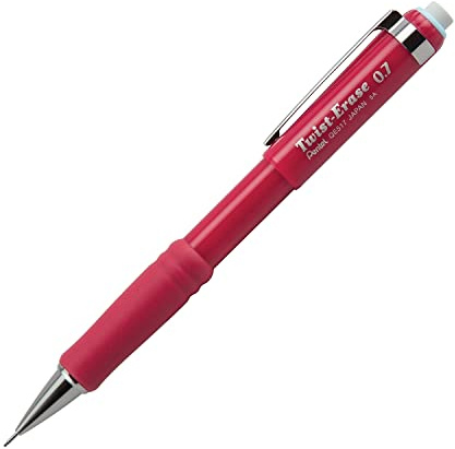 Pentel Automatischer Bleistift mit Drehradierer 0,7 mm rot (QE517B)
