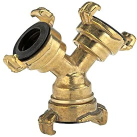 Gardena Distributore ad innesto rapido in ottone: raccordo a Y per diramazione o collegamento di 2 tubi diversi (7119-20)