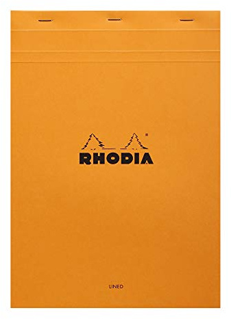 RHODIA 18600C - Stapled Notepad N°18 Orange - A4 - Lined - 80 Detachable Sheets - White Clairefontaine Paper 80 g/m - Soft, Resistant and Waterproof Coated Card Cover - Basics