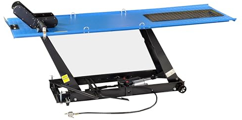 Pont élévateur pour moto, parallélogramme, 450 kg, avec pneumatique + pédale, bleu, PLB450-PAJ, 01646