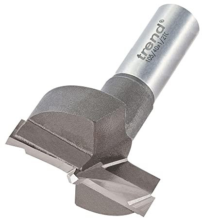 Trend TCT 40mm Circular Hinge Recessing Router Machine Bit, 1/2 Inch Shank, Tungsten Carbide Tipped, 105/40X1/2TC
