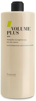 KOSSWELL PROFESSIONAL - Champú Volumen Cabello Fino Volume Plus Shampoo, 1000 ml, Aporta Cuerpo y Densidad, Tecnología 3D-Active, Volumen sin Apelmazar, Hidratación y Brillo Natural