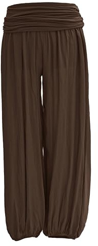TEXTURE Ladies Women Italian Lagenlook Plain Viscose Boho Harem Ali Baba Trouser Pants Joggers One Size