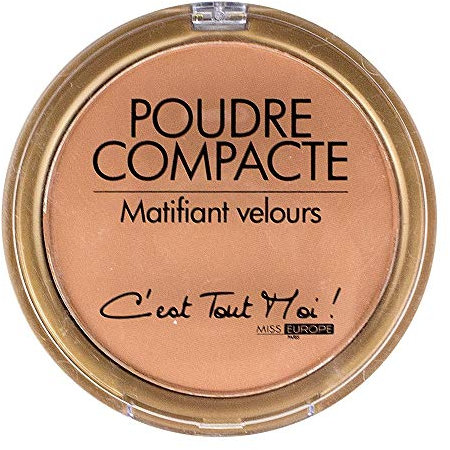 Poudre compacte pour le maquillage, matifiante, couleur foncé, 12 gr