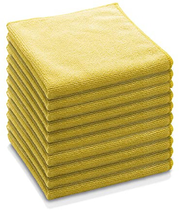 e-cloth Chiffon de Nettoyage Multi-Usage, Microfibre, Jaune, Pack de 10