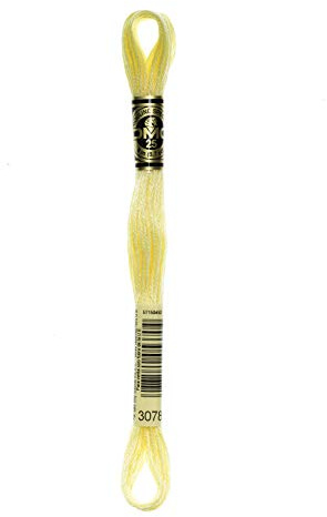 DMC 117-3078 Mouline Stranded Cotton Six Strand Embroidery Floss Thread, Light Golden Yellow, 8.7-Yard