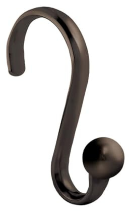 iDesign Metal Shower Curtain Hooks, The Axis Collection – Set of 12, Bronze