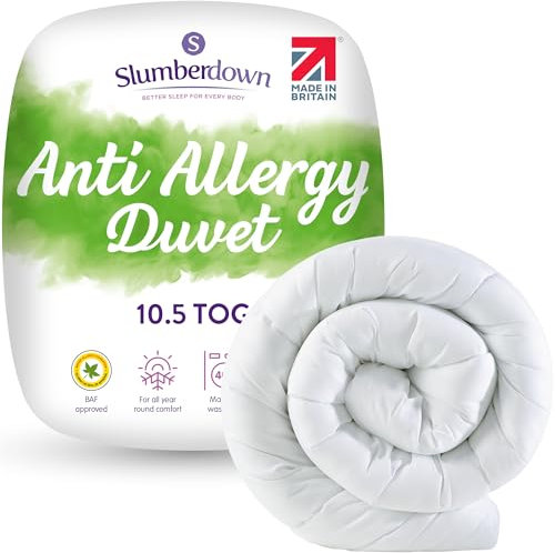 Slumberdown Anti Allergy Double Duvet 10.5 Tog - Allergy UK Approved All Year Round Double Quilt for Allergy Sufferers - Made in the UK, Anti Bacterial and Machine Washable Bedding (200 x 200cm)
