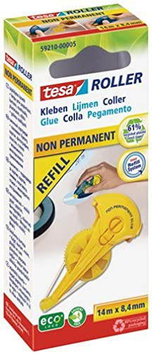 tesa påfyllningsförpackning för kleberoller icke permanent 8,4 mm x 14 m eco-logotyp och återvunnen förpackning