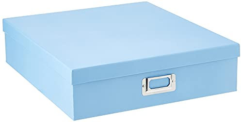 Pioneer Photo Albums Storage Box, Metal Paper, Bright Sky Blue, 1