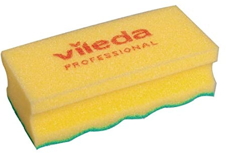 Vileda éponge pur Active professionnel, rectangulaire, couleurs?: jaune/vert, vert/vert, rouge/vert, 6,3 x 14 cm, VE = 10