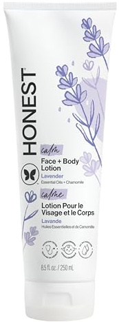 The Honest Company Hydrating Face Body Lotion, Fast Absorbing, Naturally Derived, Hypoallergenic, Lavender Calm, 8.5 fl oz