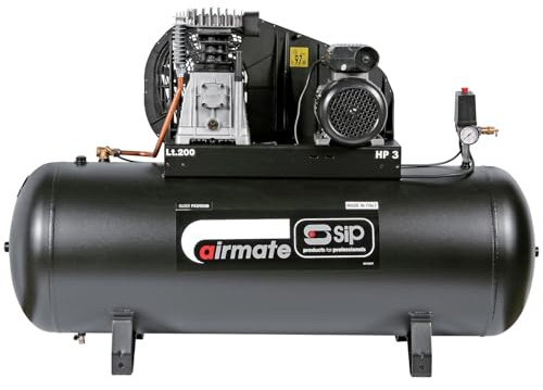 SIP Airmate PX3/200-SRB Belt Drive Air Compressor, 230V 16A, 200L, 3hp / 2.2kW, 145psi / 10 Bar 16CFM 97dB
