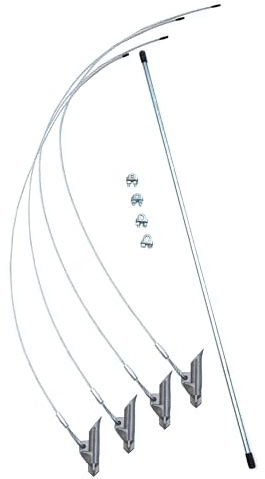 ShelterLogic 4-Piece Easy Hook Anchor Kit with 4 Cable Clamps and Driving Rod, 42-Inch,Silver