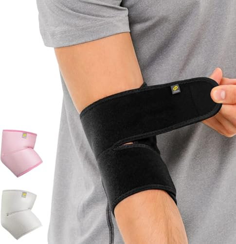 Bracoo Ellenbogenbandage, Ellenbogen Bandage Herren Damen, Atmungsaktive Neopren Armbandage für Sport, Tennisarm, Sehnenentzündung, Gelenkschmerzen, Rechts & Links, ES10, Schwarz, 1 Stück
