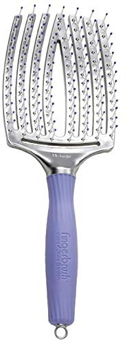 Olivia Garden Fingerbrush Curved and Vented Paddle Brush for Blow Drying - Ideal for Styling and Detangling All Hair Types - Scalp Massager Brush, Large