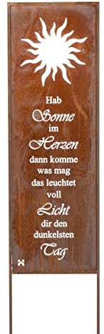Home Deluxe - Rost Gartenstecker - Sunlight, Maße: 190 x 43 x 9 cm I Gartendeko Gartenrost Rostschild