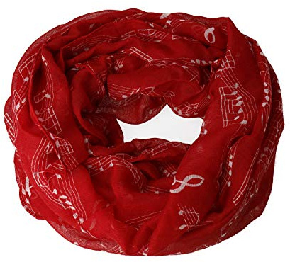 Foulard con note musicali – Idea regalo per musicisti rosso/bianco Taglia unica