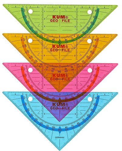 Geodreieck Geo File 261 gelocht zum Abheften 16cm transparent Sortiert - Liefermenge 15 Stück