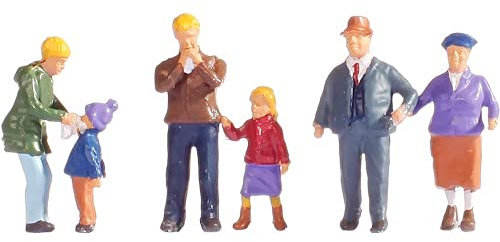 NOCH H0 Figuren Familie Meier im Winter, Modellfiguren H0, 6-teiliges Set für Dioramen, Handkoloriert und detailverliebt