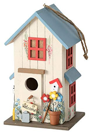 Vogelhaus Vogelhäuschen *Blau* Nistkasten Holz Deko H26cm