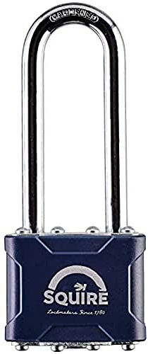 Henry Squire Stronglock Laminated Long Shackle 4 Pin Double Locking Padlock, 2.5-inch Shackle Length
