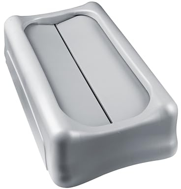 Rubbermaid Commercial Products Slim Jim® Schwingdeckel | geschlossen | Passend für 60L/87L Slim Jim Behälter | Für Küchen, Klassenzimmer & gewerbliche Nutzung | Grau | FG267360GRAY