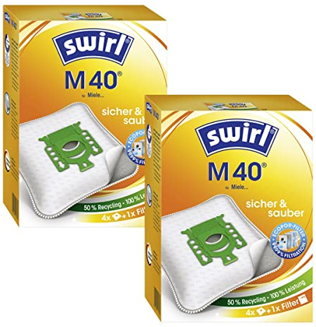 8 Original Swirl Staubsaugerbeutel M40