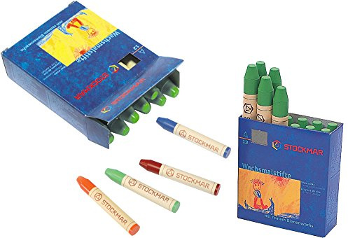Stockmar 330-16 - Lot de 12 crayons de cire, blanc