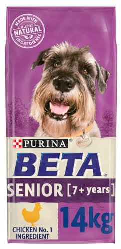 Purina Beta Senior, 7+ years, Rich In Chicken, Dry Dog Food, 14Kg, (Packaging may vary)