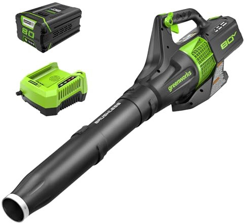 Greenworks BL80L2510 80V Jet Electric Leaf Blower, 2.5Ah Battery and Charger Included