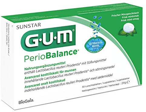 Gum Periobalance, pastiglie da succhiare, 30 pezzi, pacco da 3 (3 x 30 pezzi), (etichetta in lingua italiana non garantita)