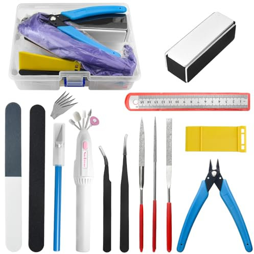BXQINLENX Professional 15 PCS Model Tools Kit Modeler Basic Tools Craft Set Hobby Building Tools Kit for Gundam Car Model Building Repairing and Fixing