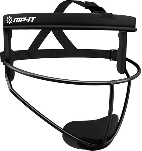 RIP-IT Original Defense Softball Maschera Viso | Maschera protettiva leggera per softair, per adulti, colore nero