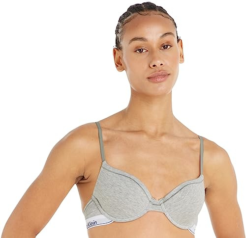 Calvin Klein Modern T Shirt Bra 0000F3784E, Reggiseni sagomati Donna, Grigio (Grey Heather), 32A
