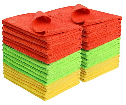 WORKPRO 30 Piezas Toalla Secado Coche, 40 x 34 cm Paño Microfibra Préumium, Bayeta Microfibra Coche con Pelusa, Toalla Microfibra para Moto, Vehículos, Cocina