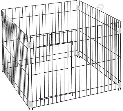 Ferplast Recinto Cuccioli Box per Cani Dog Training Recinzione da Interno Rete Pieghevole, Piedini Antiscivolo, Robusto Metallo Verniciato Nero, Maniglie ergonomiche, 80 x 80 x h 62 cm