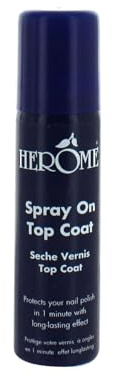 Herome Spray on Top Coat - Quick Drying and Glossy Finish - Protects Your Nail Polish - 75ml.