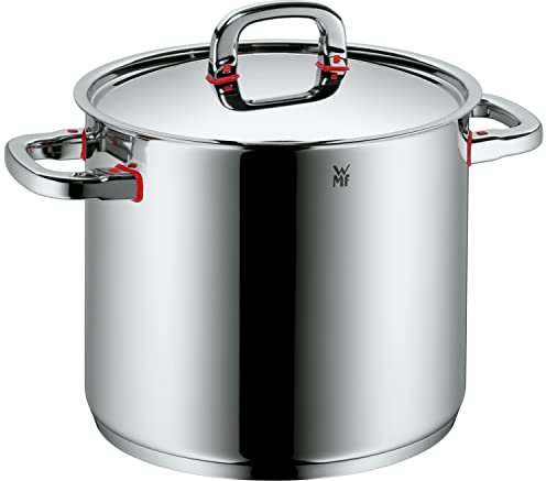 WMF Premium One Gemüse- Suppentopf Induktion 24cm, Metalldeckel mit Dampföffnung, Kochtopf groß 8,8l, Cromargan Edelstahl poliert, Innenskalierung