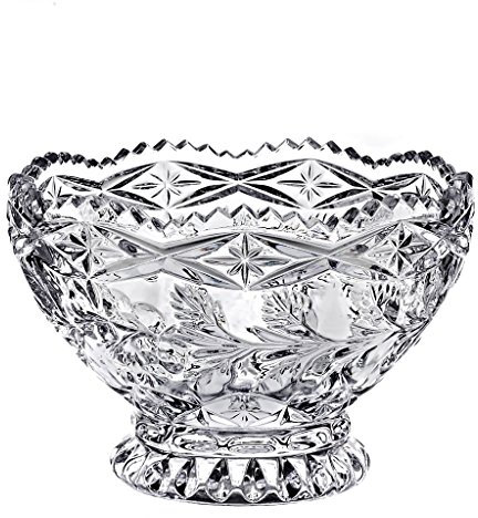 CRISTALICA Kristallschale - Obstschale Glas - 16 cm Durchmesser - Premium Bonbonschale - Handarbeit Made in Germany - Glasschale Deko - Gebäckschale - Deko Schale Glas - Salatschüssel