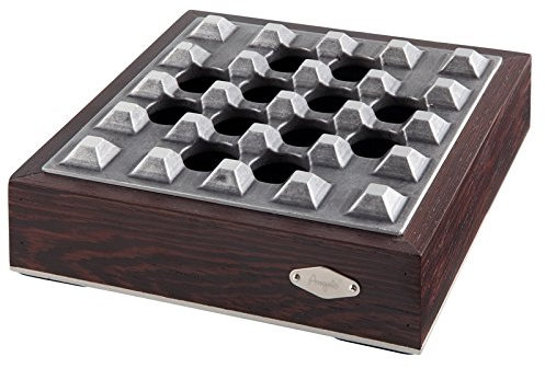 Zigarrenascher Metall, Braun/chrom, 4er windgeschützt inkl. Lifestyle-Ambiente Tastingbogen