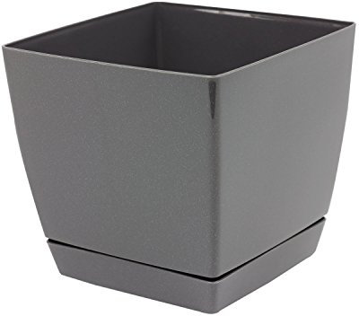 Maceta mod. begonya fresh quadro con plato incluido 18cm. antracita