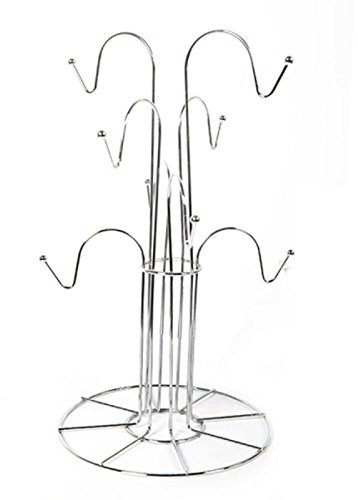 Stylish 6/8 Cup OR Banana Mug Tree Chrome Wire Stand Holder for Home BAR Restaurants (8 Cup Tree)